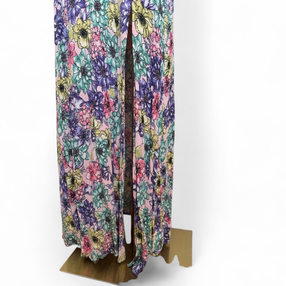 Lulus - Dynah Blush Pink Floral Maxi Dress with slit - Medium - Picture 7 of 12